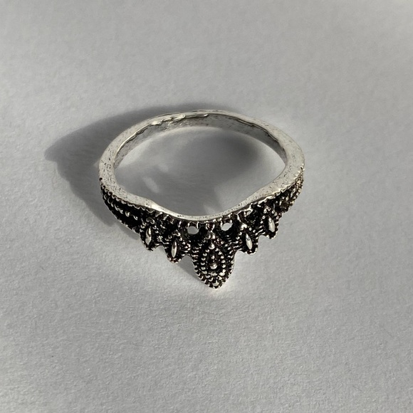 Silver gypsy boho classic ring  size 5 - Picture 4 of 4